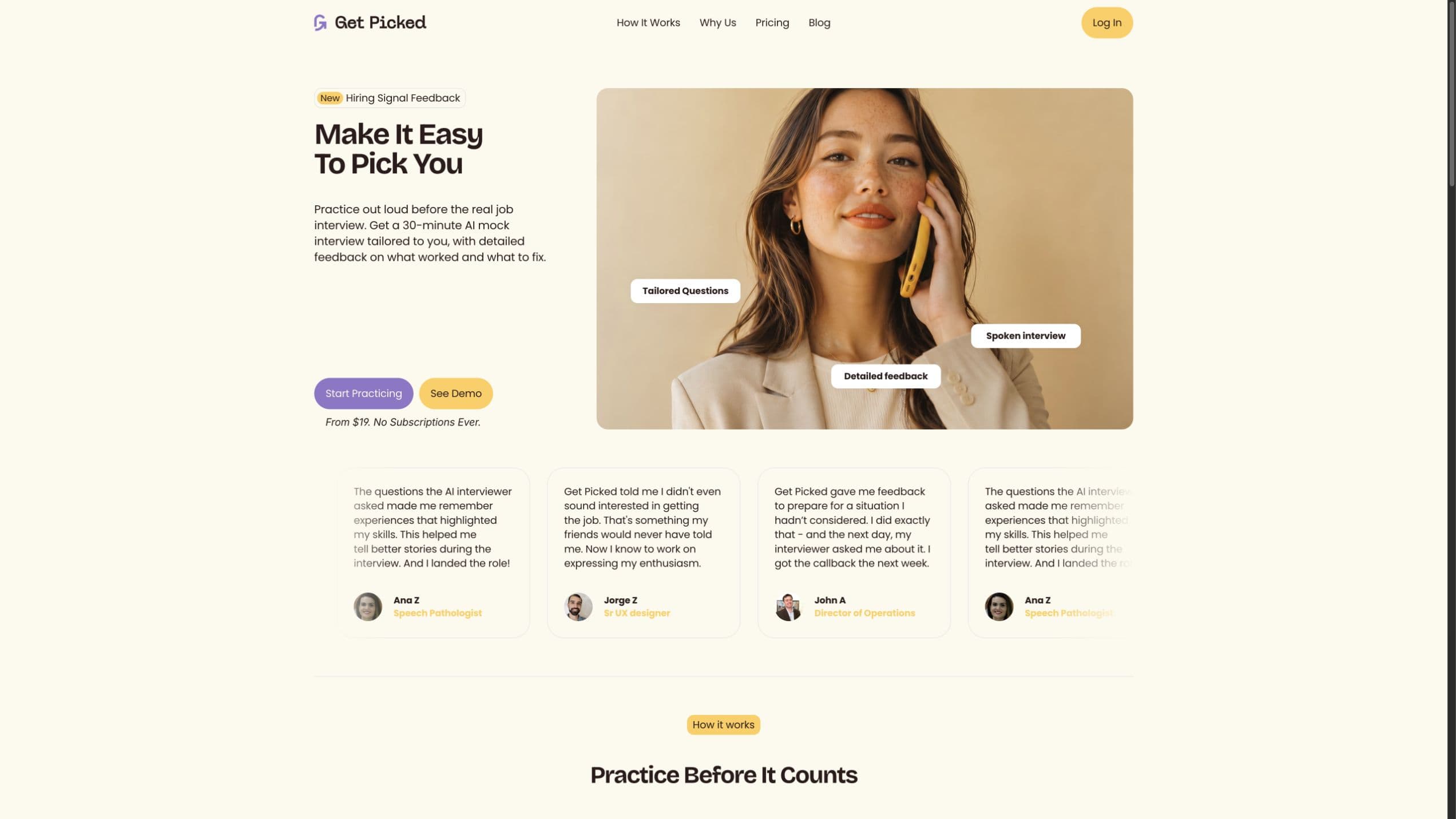 Get Picked website preview