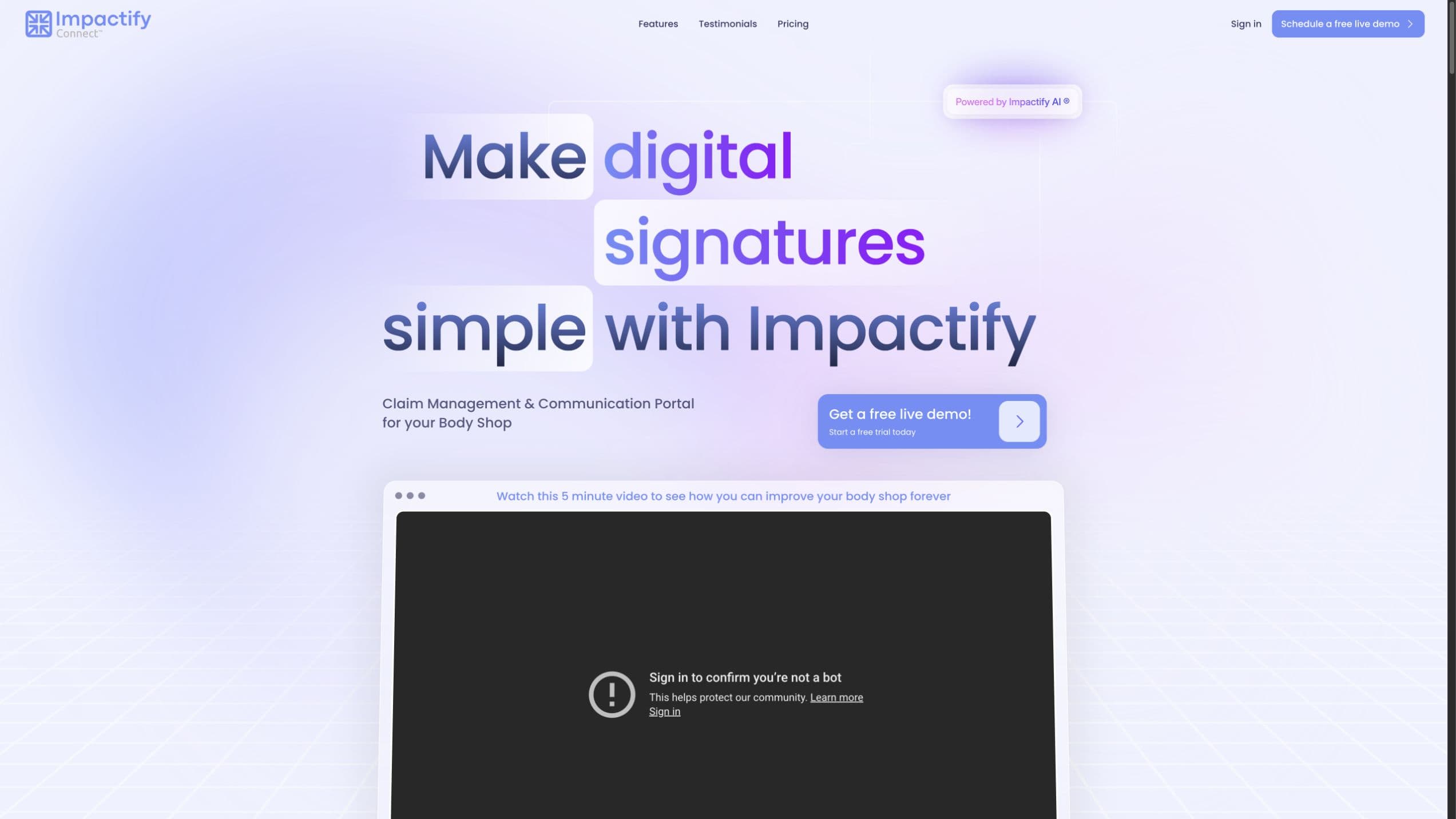 Impactify website preview
